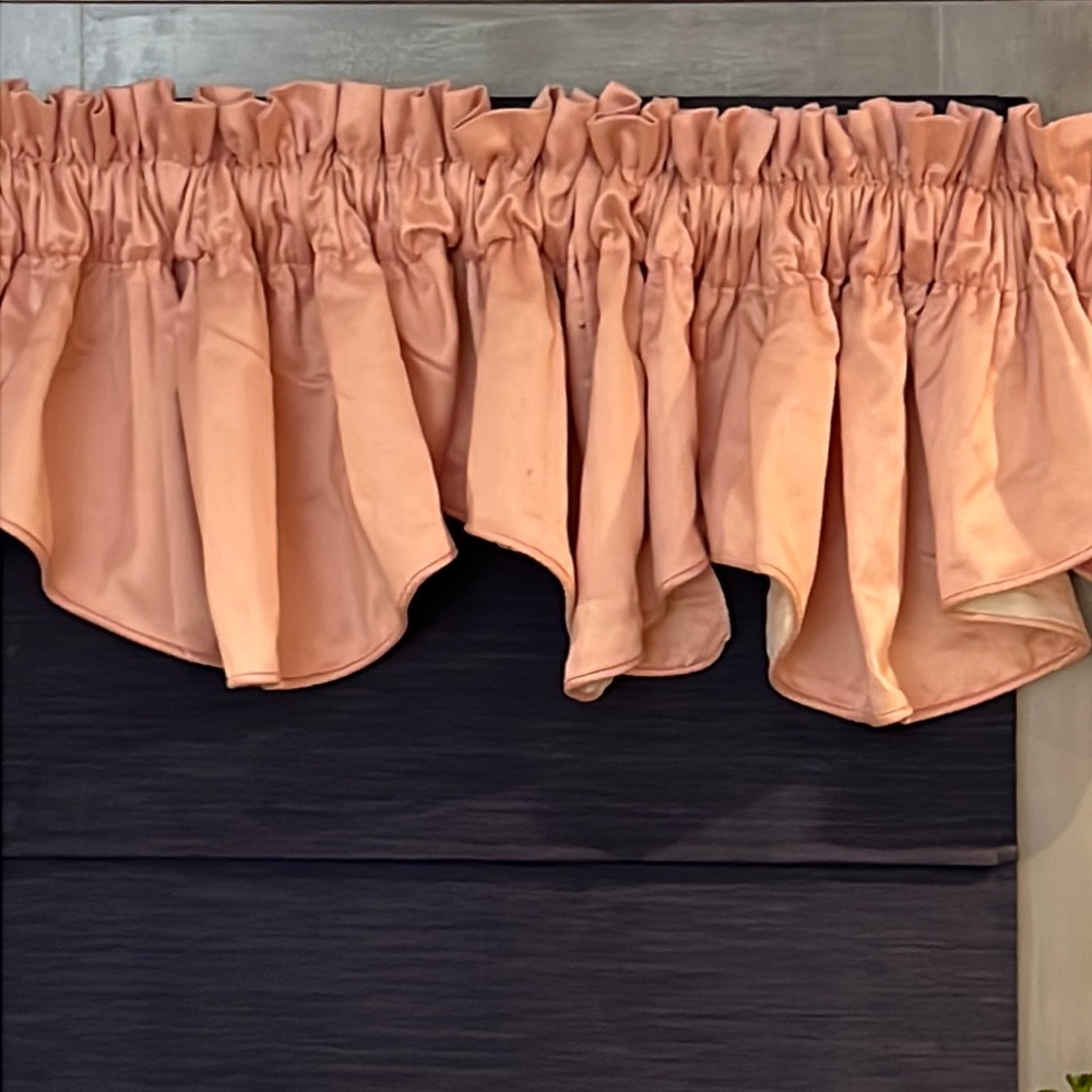 TWO Pink Valances from Country Curtains.